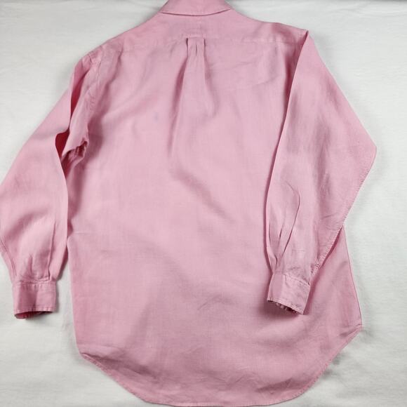Polo Ralph Lauren Men's Medium Blake Linen Button Down Shirt Pink Nice! - Picture 2 of 5